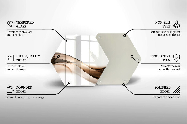 Kuchynská doska veľká zo skla Abstraktné hnedé čiary