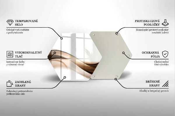 Kuchynská doska veľká zo skla Abstraktné hnedé čiary