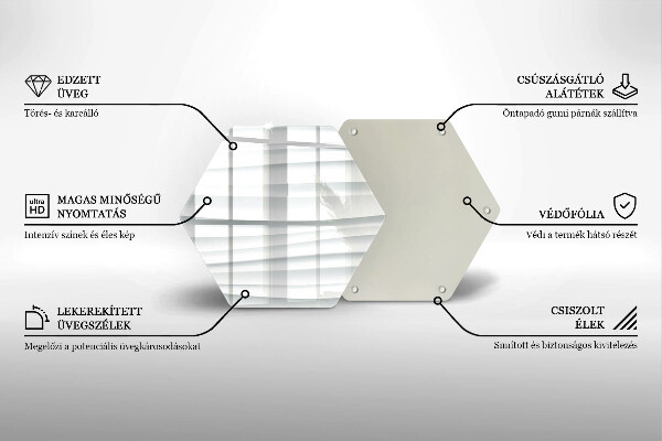 Kuchynská doska veľká zo skla Moderná štruktúra