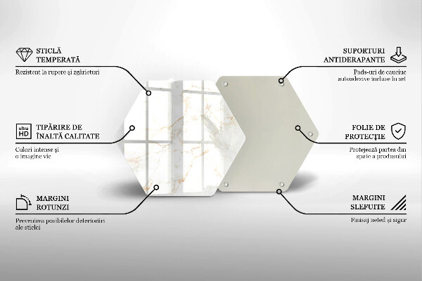 Kuchynská doska veľká zo skla Dekoratívny mramorový kameň