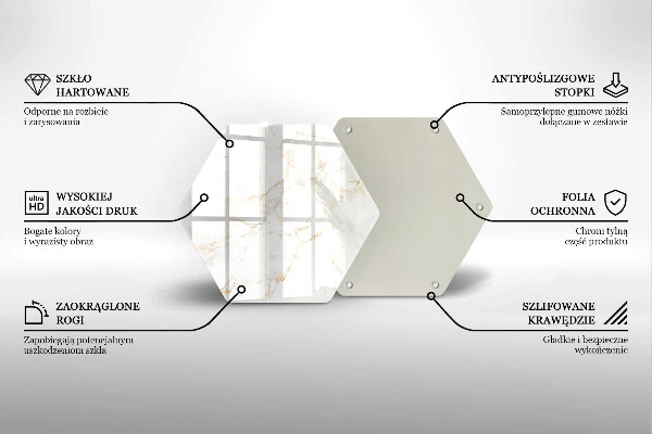 Kuchynská doska veľká zo skla Dekoratívny mramorový kameň