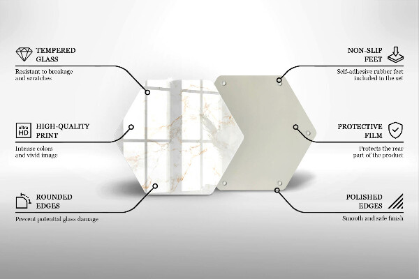 Kuchynská doska veľká zo skla Dekoratívny mramorový kameň