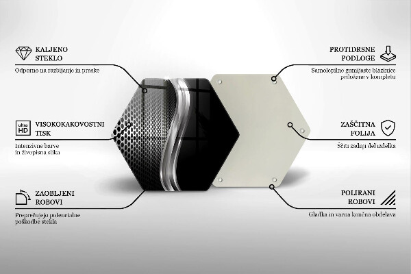 Kuchynská doska zo skla Kovová konštrukcia