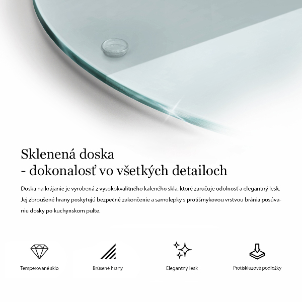 Priehľadná doska na krájanie 40 cm