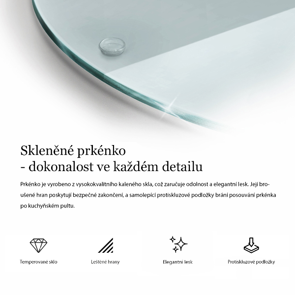 Priehľadná doska na krájanie 40 cm