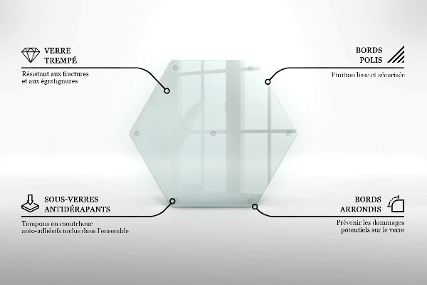 Priehľadná sklenená doska na krájanie 40 cm