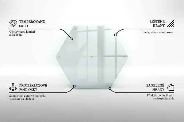 Priehľadná sklenená doska na krájanie 40 cm
