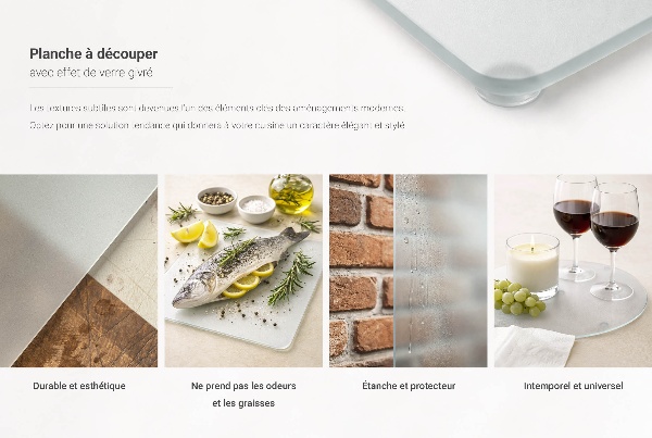 Sklenená doska na krájanie 2 ks. 30x52 cm