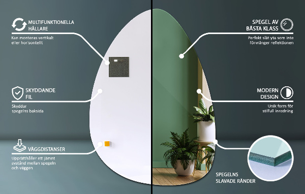Vajcovité zrkadlo 50x70 cm