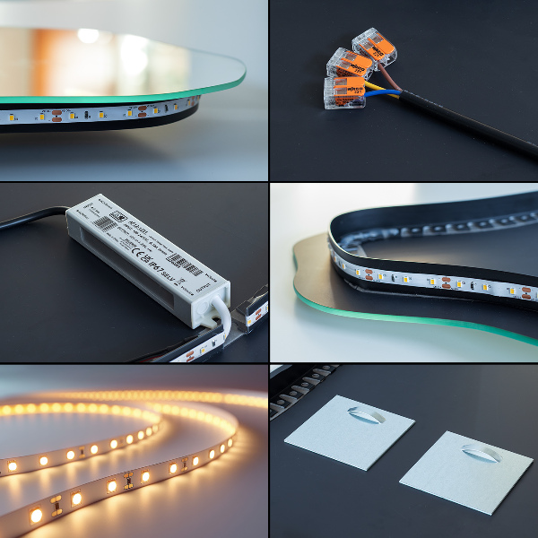 Vajcovité zrkadlo LED 50x70 cm