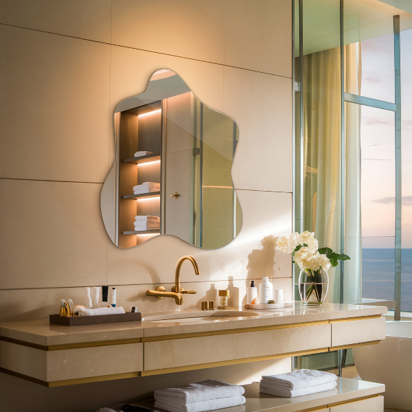 Zrkadlo v tvare škvrny asymetrické 68x67 cm