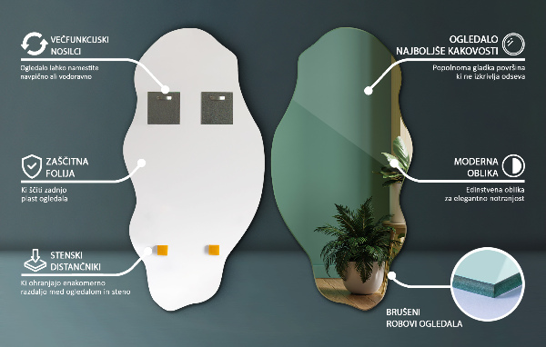 Nepravidelne zrkadlo škvrna 45x90