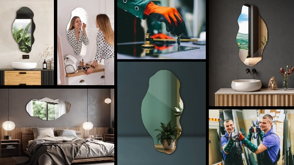 Nepravidelne zrkadlo škvrna dekoratívne 50x100