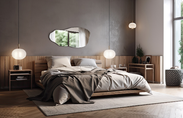 Nepravidelne zrkadlo originálne zavesenie 50x100