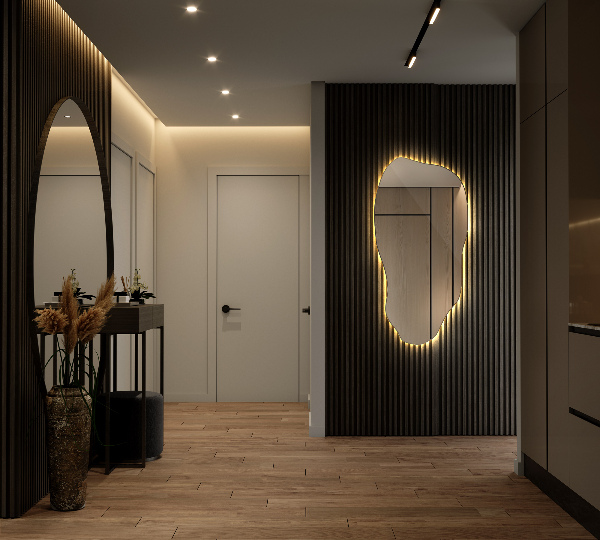 Nepravidelne led zrkadlo módne 45x90 cm