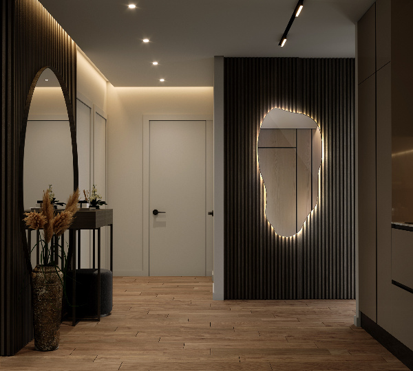 Asymetrické zrkadlo s led osvetlením módne 50x100 cm