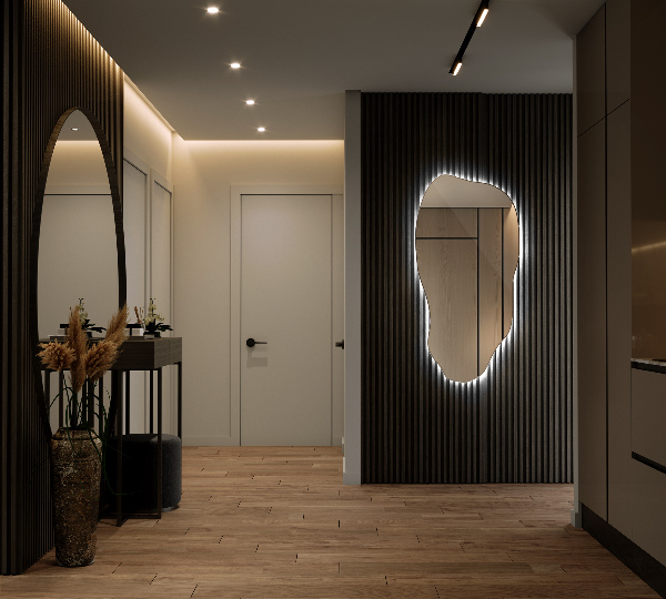 Asymetrické zrkadlo s led osvetlením módne 50x100 cm