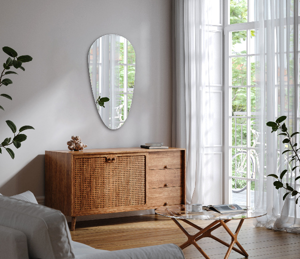 Dizajnové zrkadlo kvapka bez rámu 50x100 cm