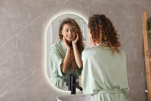 Led oválne zrkadlo 58x100 cm