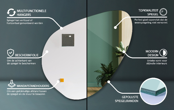 Nepravidelne zrkadlo 58x58 cm