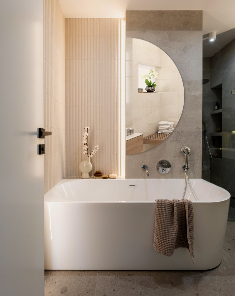 Dizajnové polkruhové zrkadlo bez rámu 40x80 cm