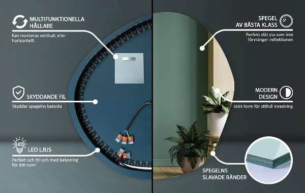 Nepravidelne led zrkadlo 77x77 cm