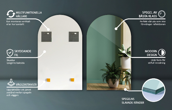 Polooválne zrkadlo 45x80 cm