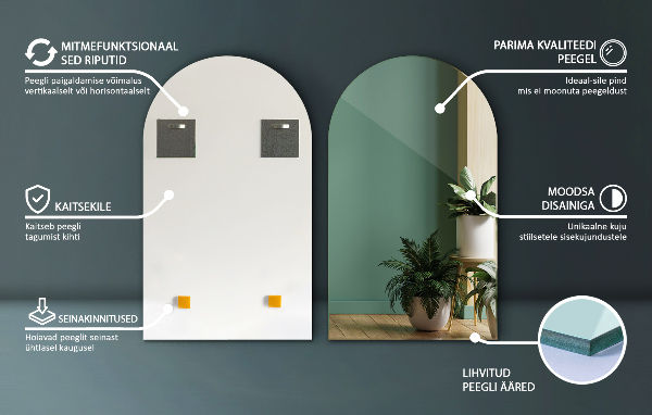 Polooválne zrkadlo 45x80 cm