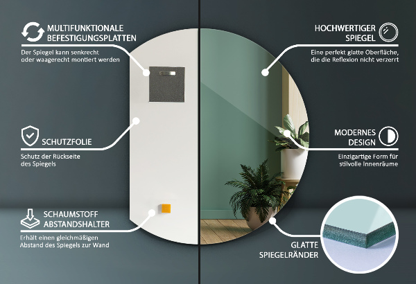 Zrkadlo s vyrezanou stranou 74x90 cm