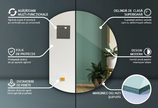 Zrkadlo s vyrezanou stranou 74x90 cm