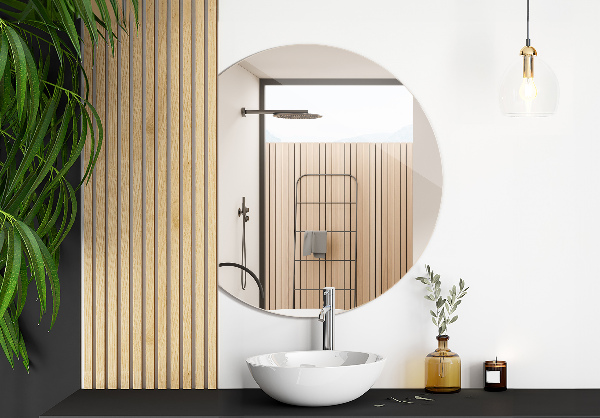 Zrkadlo so zrezaným kruhom 84x100 cm