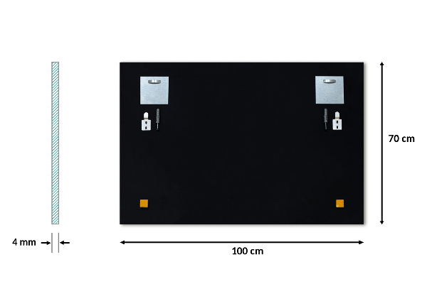 Obdžnikové moderné zrkadlo bez rámu 100x70 cm