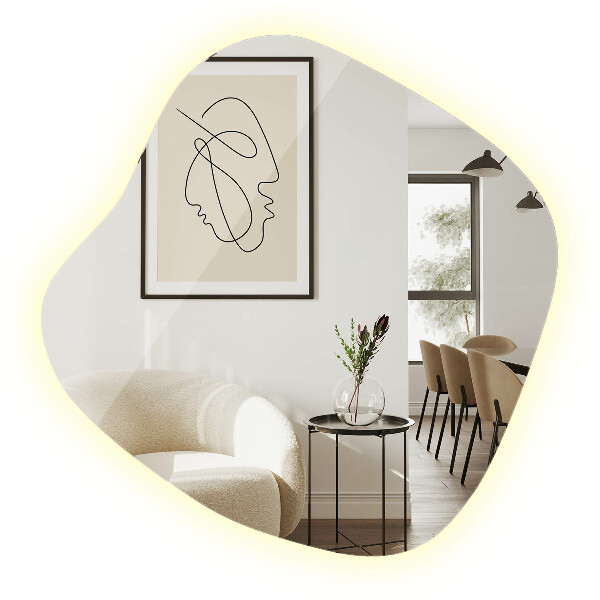 Podsvietené organické zrkadlo 68x67 cm