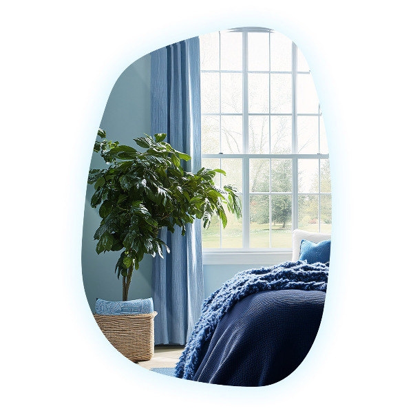 Asymetrické zrkadlo škvrna s led osvetlením 49x34 cm