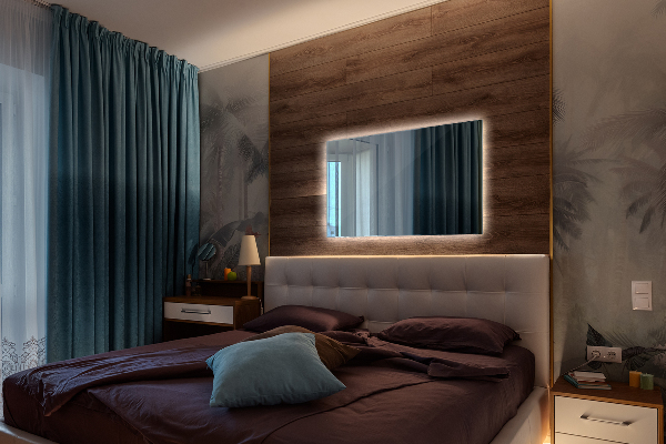 Obdĺžnikové zrkadlo s led 70x50 cm