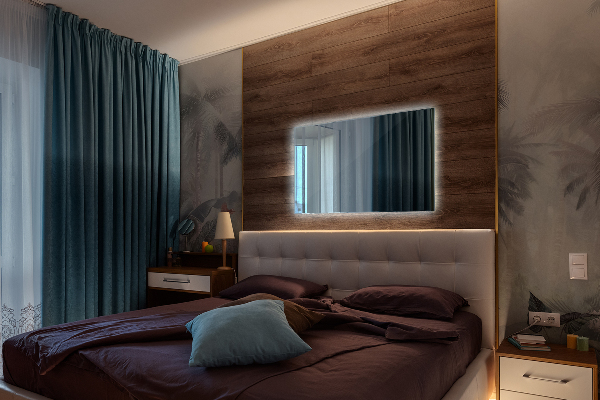 Obdĺžnikové kúpeľňové zrkadlo s led osvetlením 80x60 cm