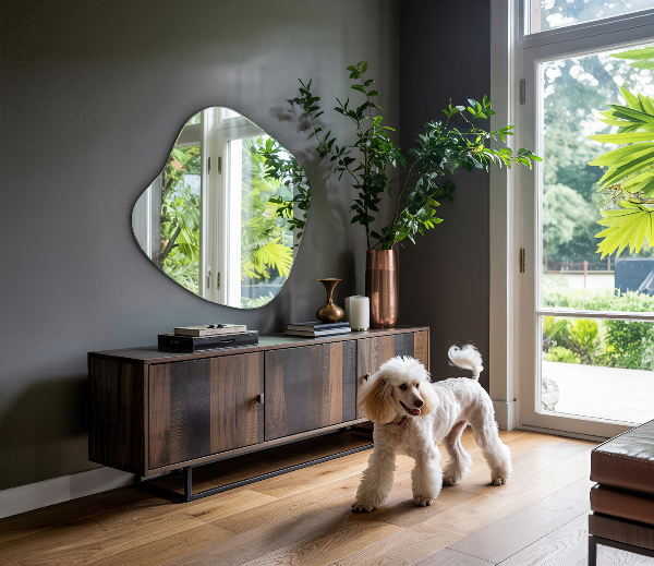 Asymetrické zrkadlo škvrna originál 77x77 cm