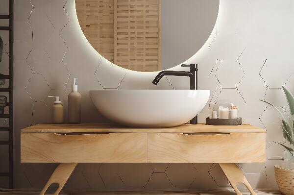 Polkruhové zrkadlo s osvetlením 45x90 cm