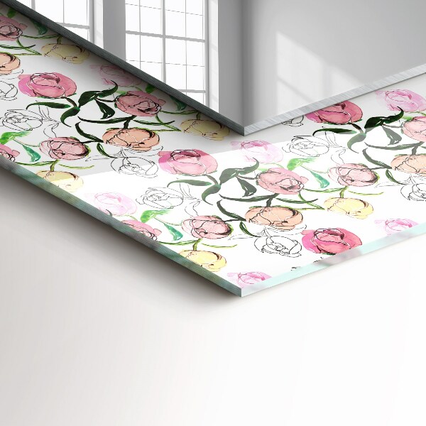 Zrkadlo rám s potlačou Kvetinový vzor