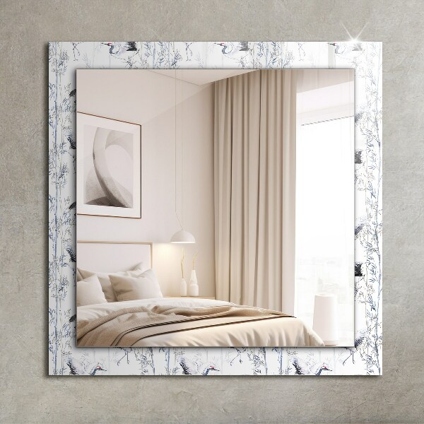 Dekoračné zrkadlo Žeriavy a bambusy