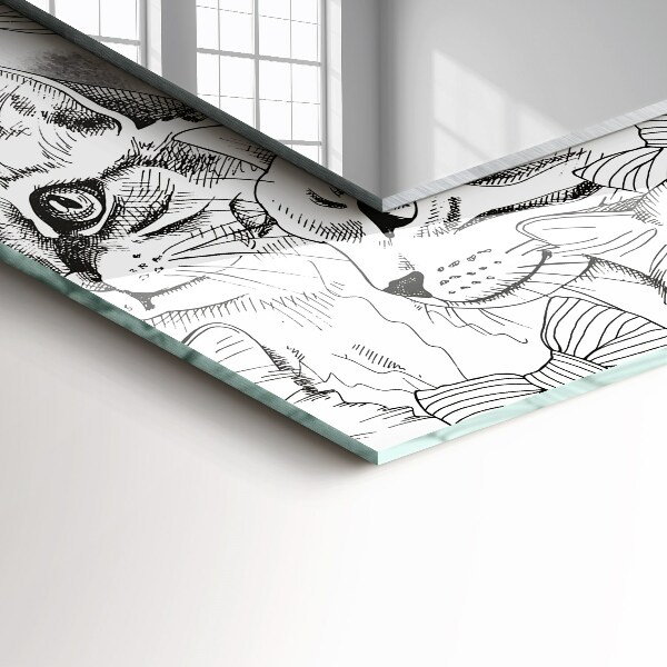 Zrkadlo s motívom Mačky s motýlikmi