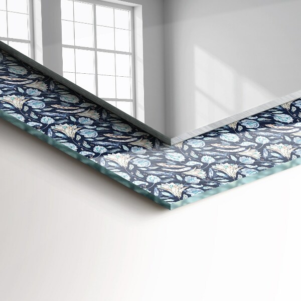 Zrkadlo rám s potlačou Modrý kvetinový vzor