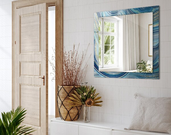 Dekoračné zrkadlo Abstraktné modré vlny