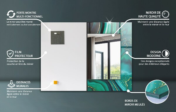 Zrkadlo s motívom Farebné kruhové vzory