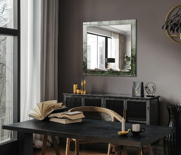 Zrkadlo rám s potlačou Zelené listy papradia