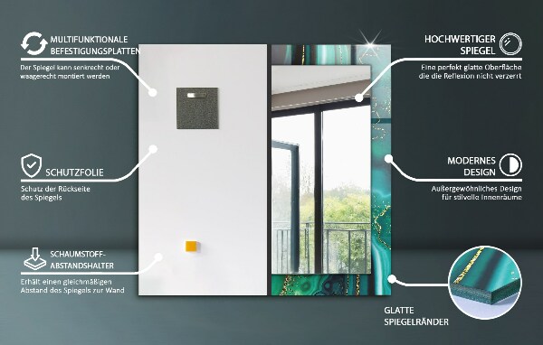 Dekoračné zrkadlo na stenu Geometrické vzory dreva