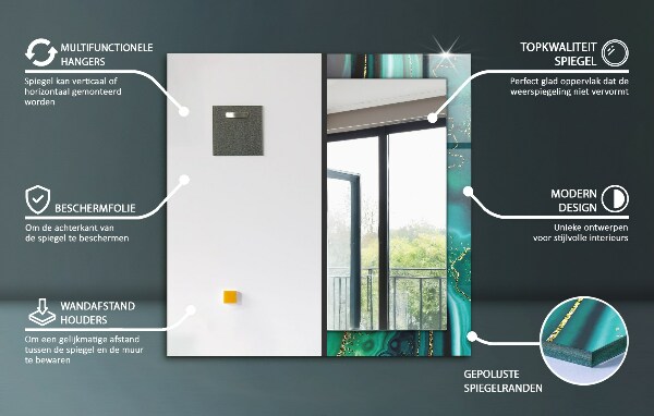 Dekoračné zrkadlo na stenu Geometrické vzory dreva