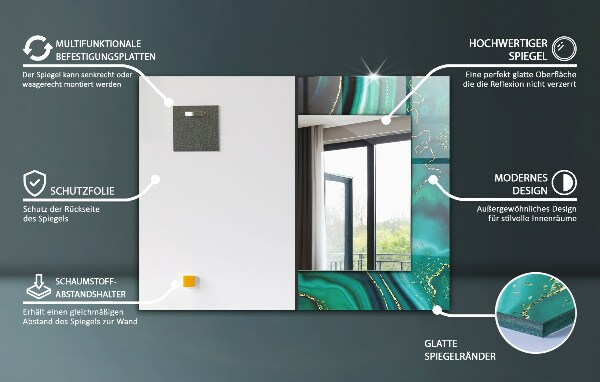 Zrkadlo rám s potlačou Geometrické tvary