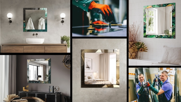 Zrkadlo rám s potlačou Vzor zelených listov