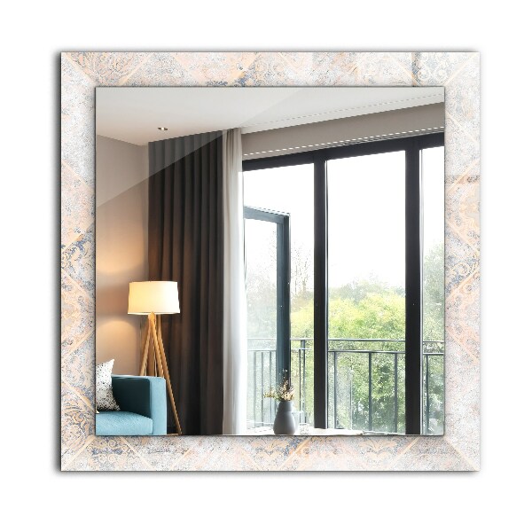 Zrkadlo s potlačeným rámom Dlaždice so vzormi